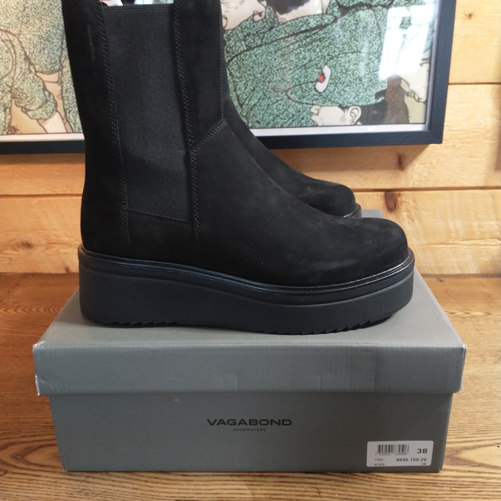 Vagabond Black Platform Ankle Boots